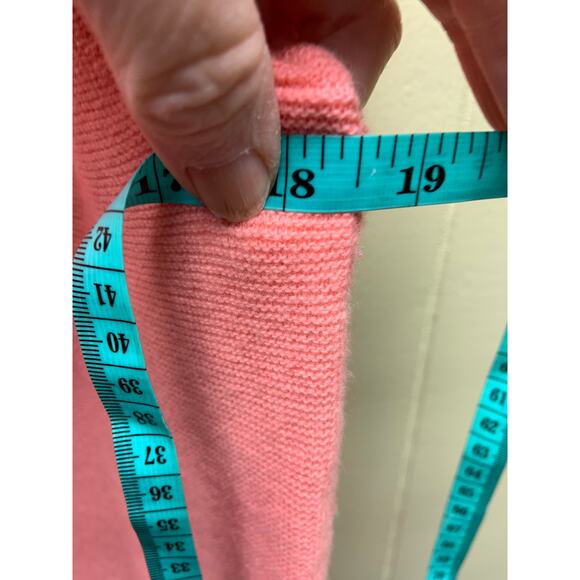 Banana Republic Italian Merino Blend Knitted Cropped Coral Sweater Size S - Picture 7 of 8